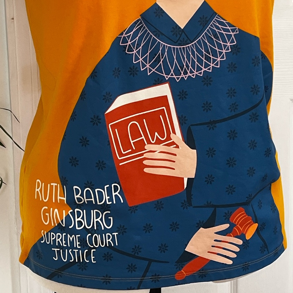 Women’s Piccolina Ruth Bader Ginsburg Yellow Graphic T Shirt Size Large - Picture 3 of 5